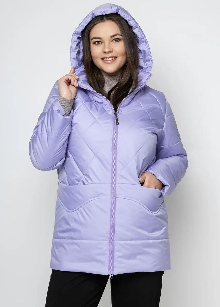 Лавандова демісезонна жіноча демісезонна куртка великого розміру SK