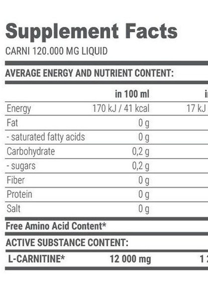 Carni Liquid 120000 1000 ml /100 servings/ Cherry Extrifit (256723506)