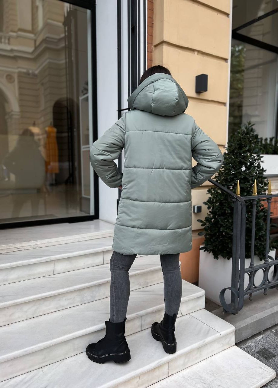 Сіра зимня куртка стьогана Украина UM Butik