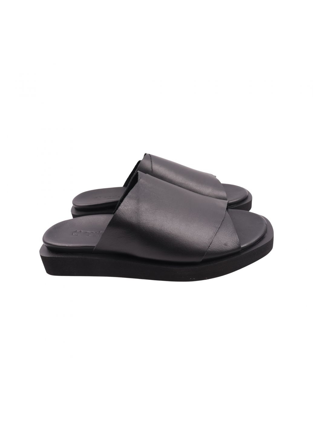 Черные шлепанцы женские черные натуральная кожа Mario Muzi