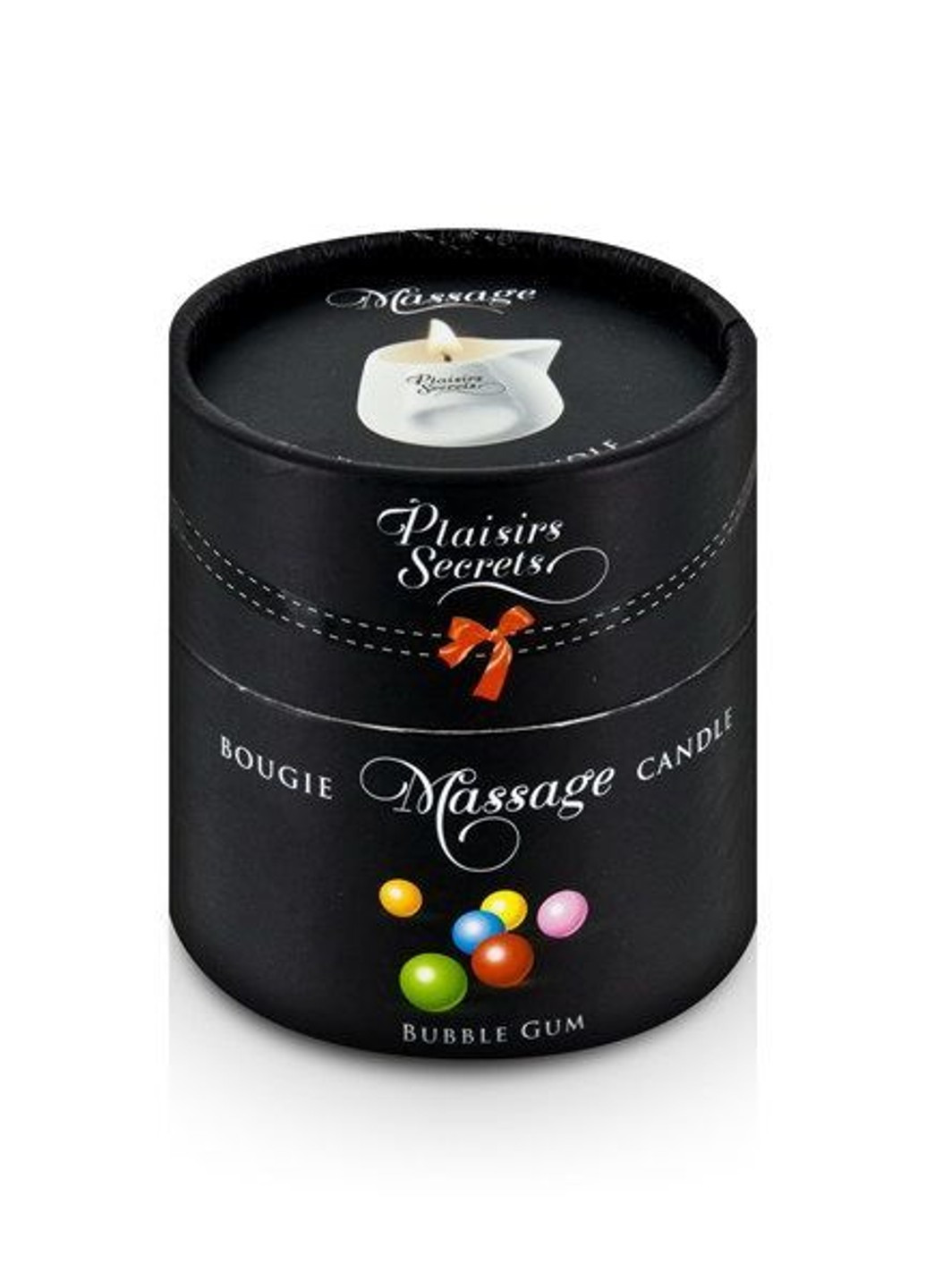 Массажная свеча Bubble Gum (80 мл) в подарочной упаковке Plaisirs Secrets (257203909)
