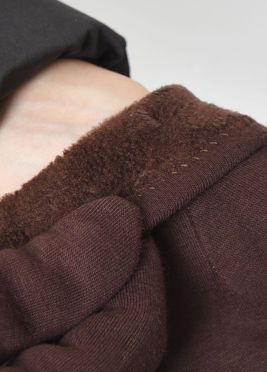 Перчатки женские на меху коричневого цвета размер 8 Let's Shop (263278139)
