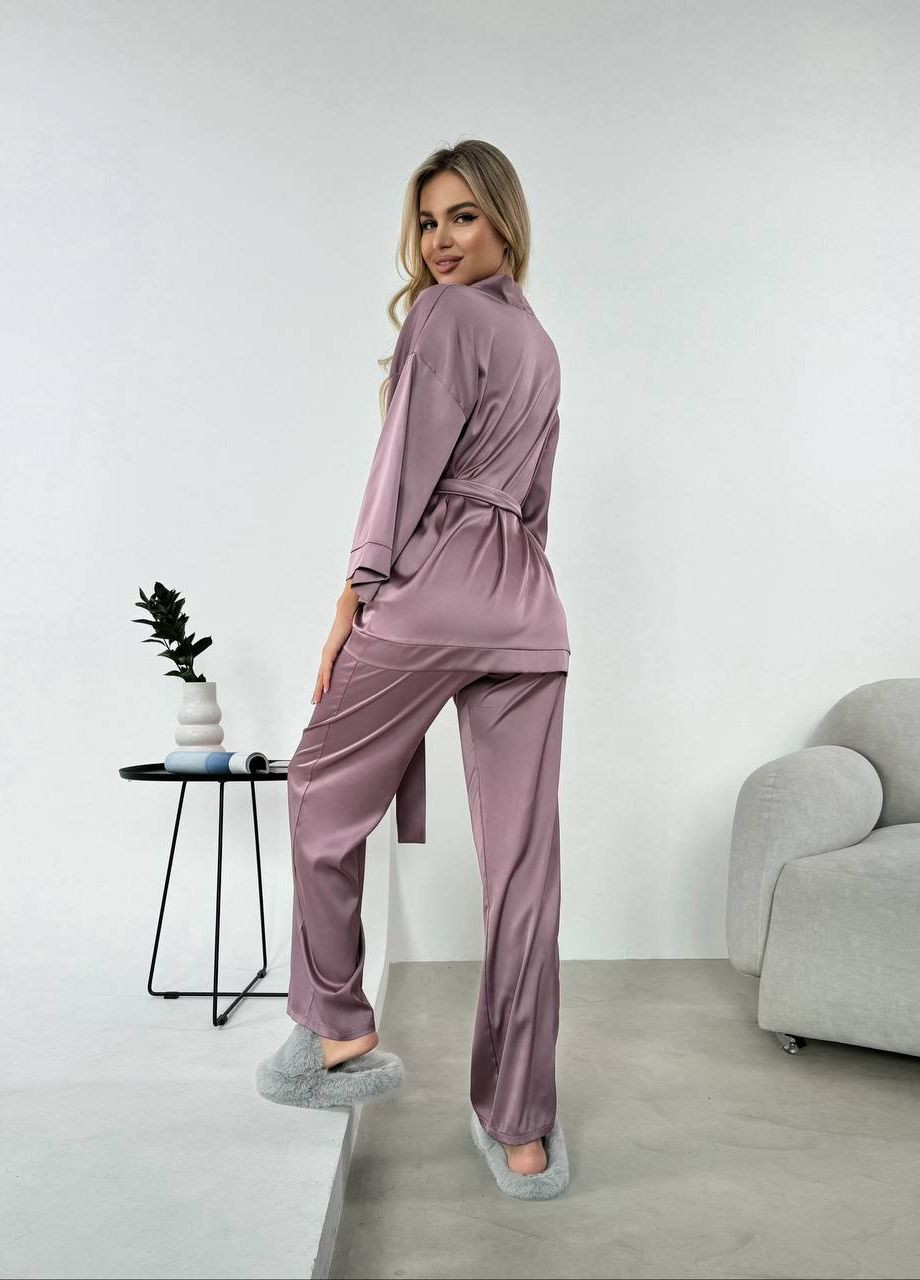 Темно-Фіолетова всесезон піжама кофта + брюки Garna