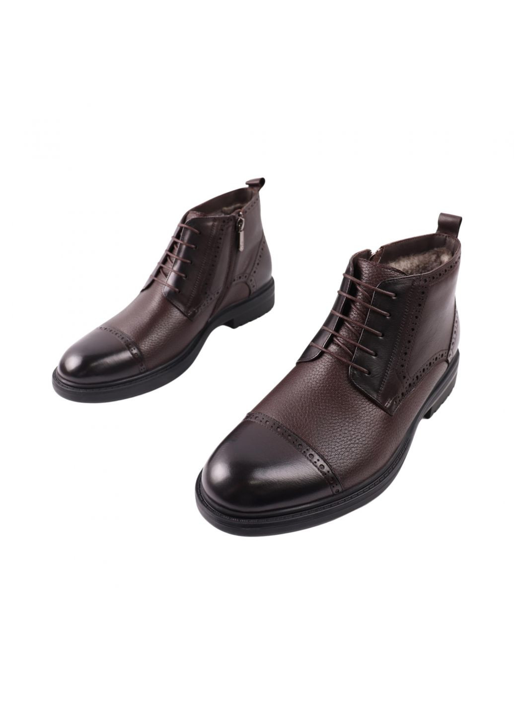 Коричневые ботинки мужские кабировые натуральная кожа Cosottinni
