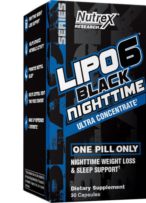 Жироспалювач Lipo-6 Black Nighttime Ultra Concentrate 30 caps Nutrex (257502231)