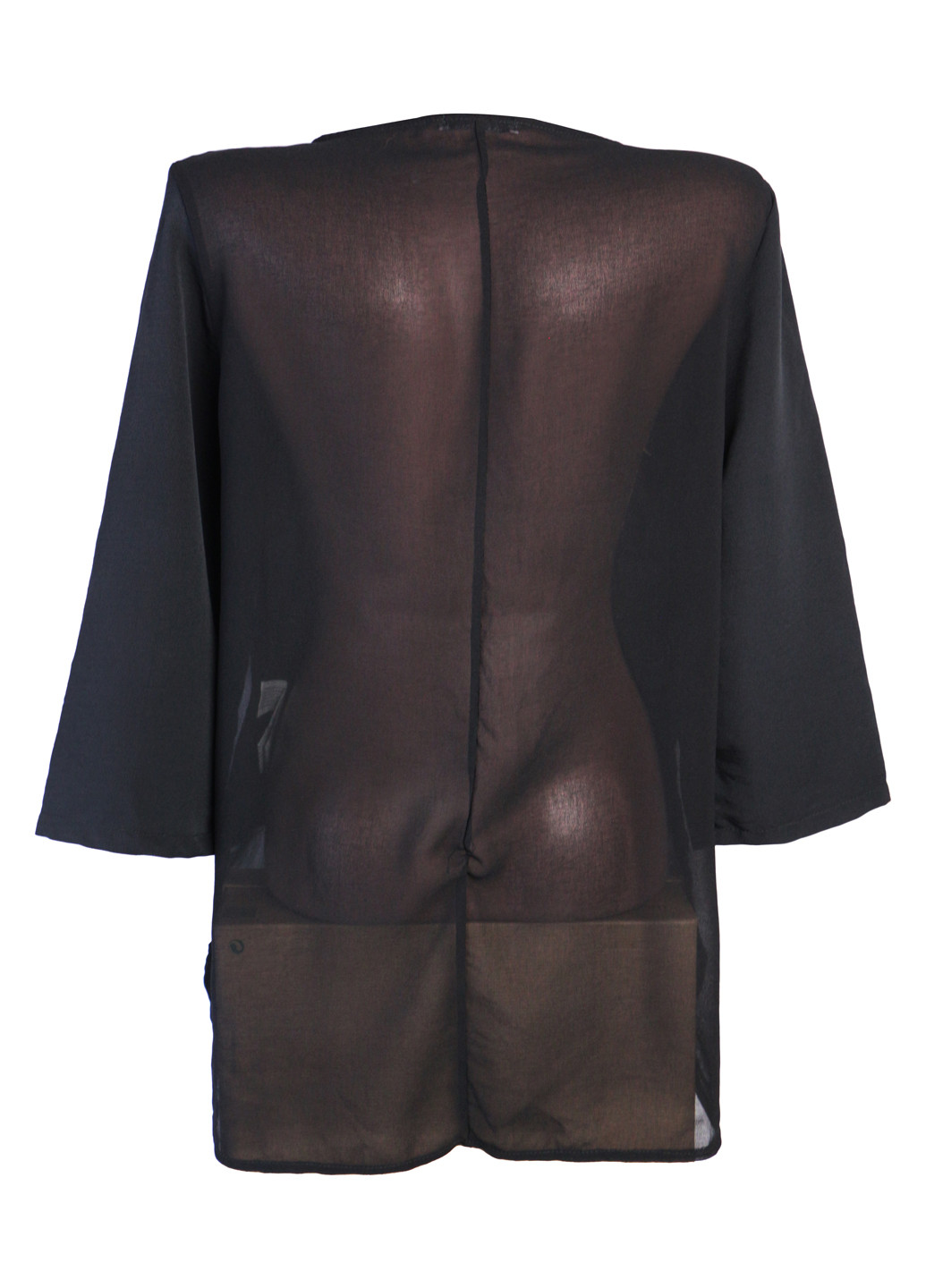 Чёрная женская шифоновая блузка m 46 черный shany Kiabi