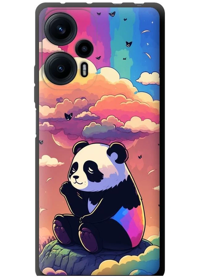TPU чорний чохол 'Панда в хмарах' для Endorphone Xiaomi Poco F5 (276318322)