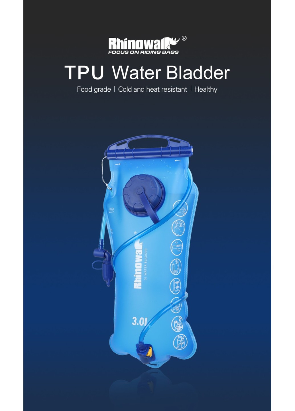 Питьевая система (гидратор) TPU 3л RK18103 blue Rhinowalk (258997783)