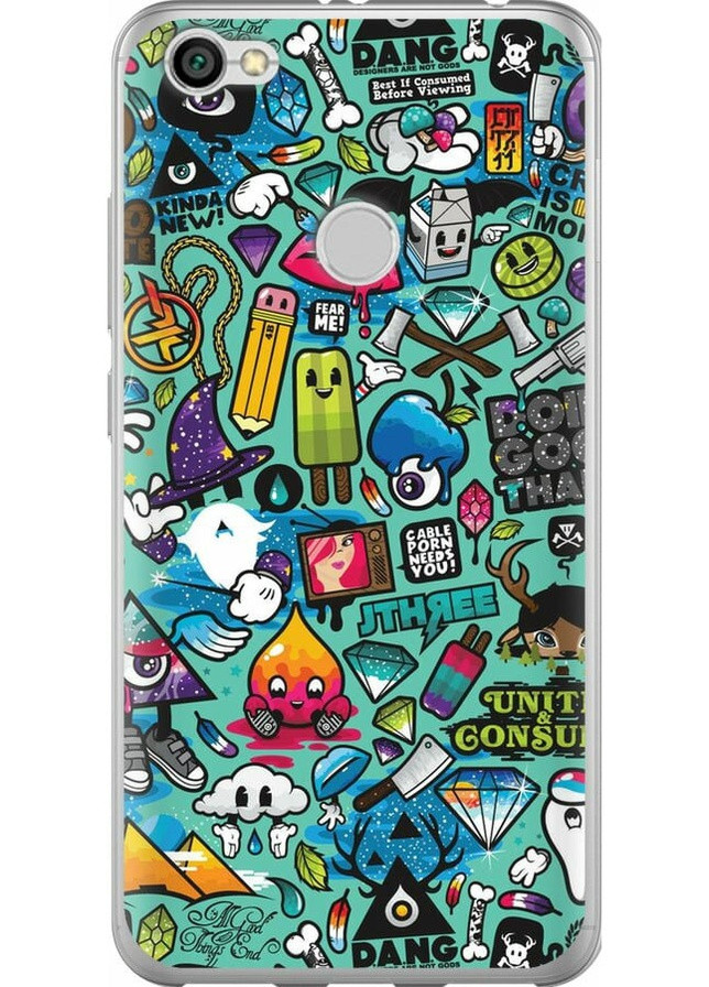 Силиконовый чехол 'Стикер бомбинг 1' для Endorphone Xiaomi Redmi Note 5A Prime (257827138)