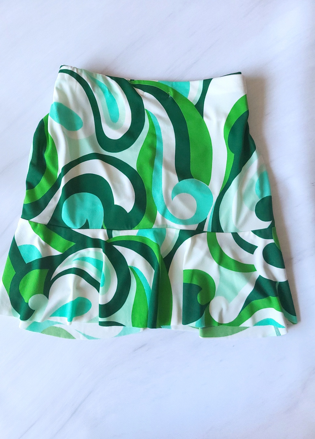 Зеленая повседневная с абстрактным узором юбка трапеция абстрактный принт зеленая Boohoo