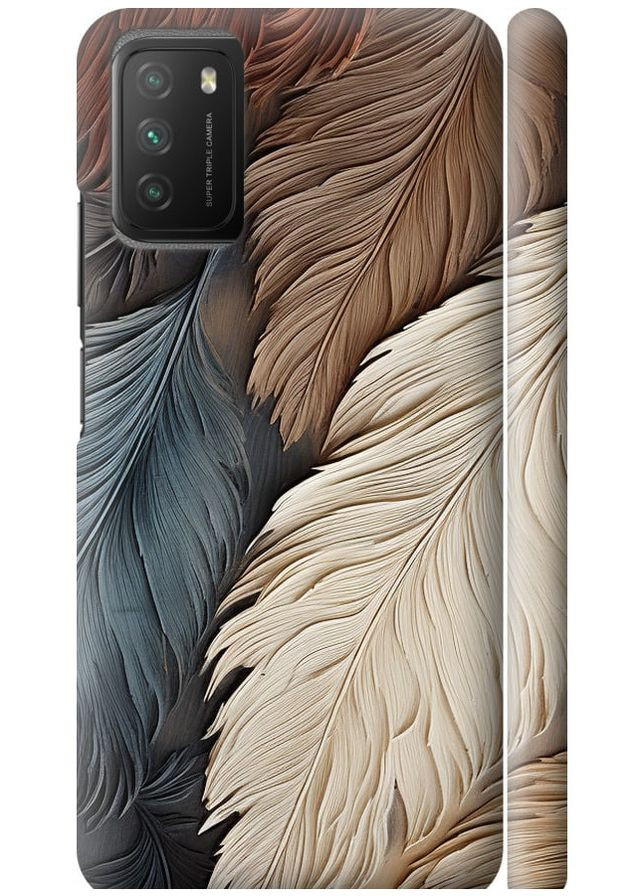 3D пластиковый матовый чехол 'Листья в стиле бохо' для Endorphone Xiaomi Poco M3 (265392776)