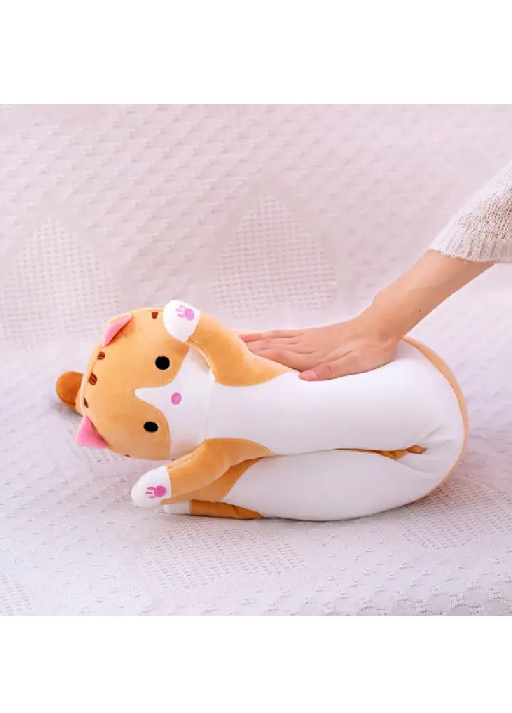 Детская мягкая плюшевая длинная игрушка подушка обнимашка антистресс кот Батон 50 см (475328-Prob) Коричневая Unbranded (265626661)