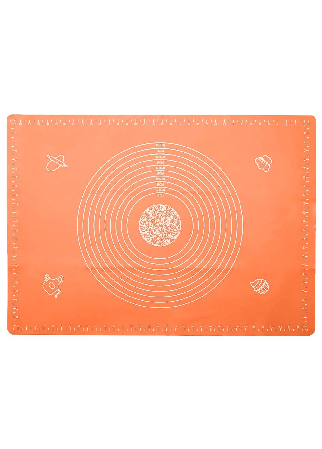 Силіконовий кондитерський килимок для розкочування тіста 50х70 см Помаранчевий A-Plus (260132462)