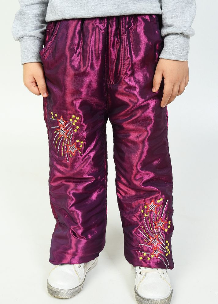 Штани дитячі теплі для дівчинки сливового кольору Let's Shop (275993244)