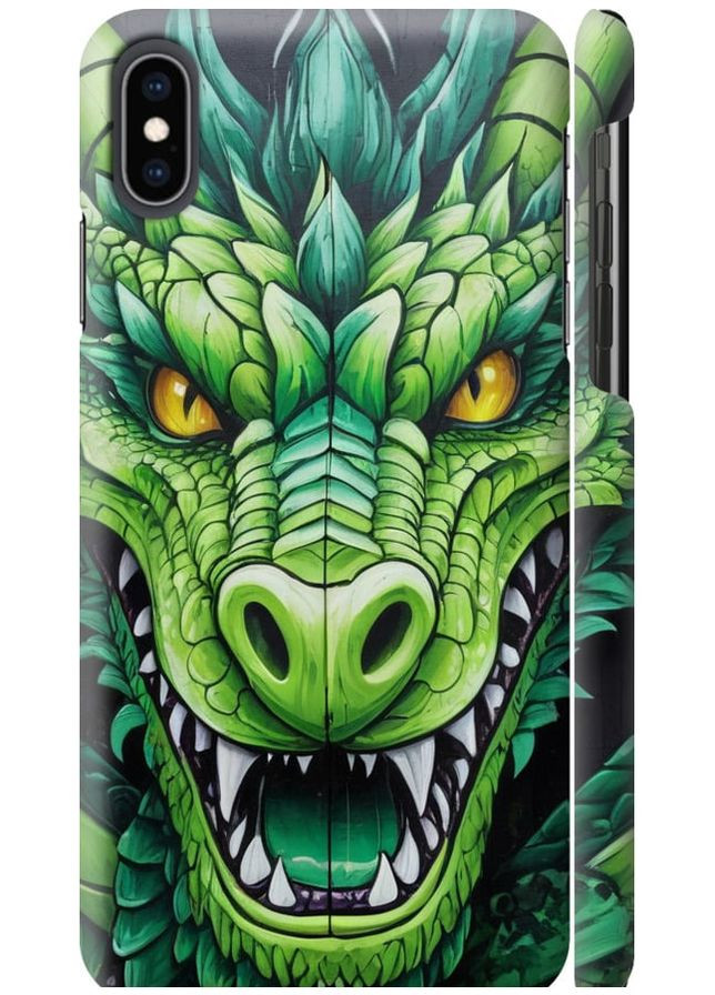 3D пластиковий глянцевий чохол 'Зелений дракон' для Endorphone Apple iPhone XS Max (275458174)