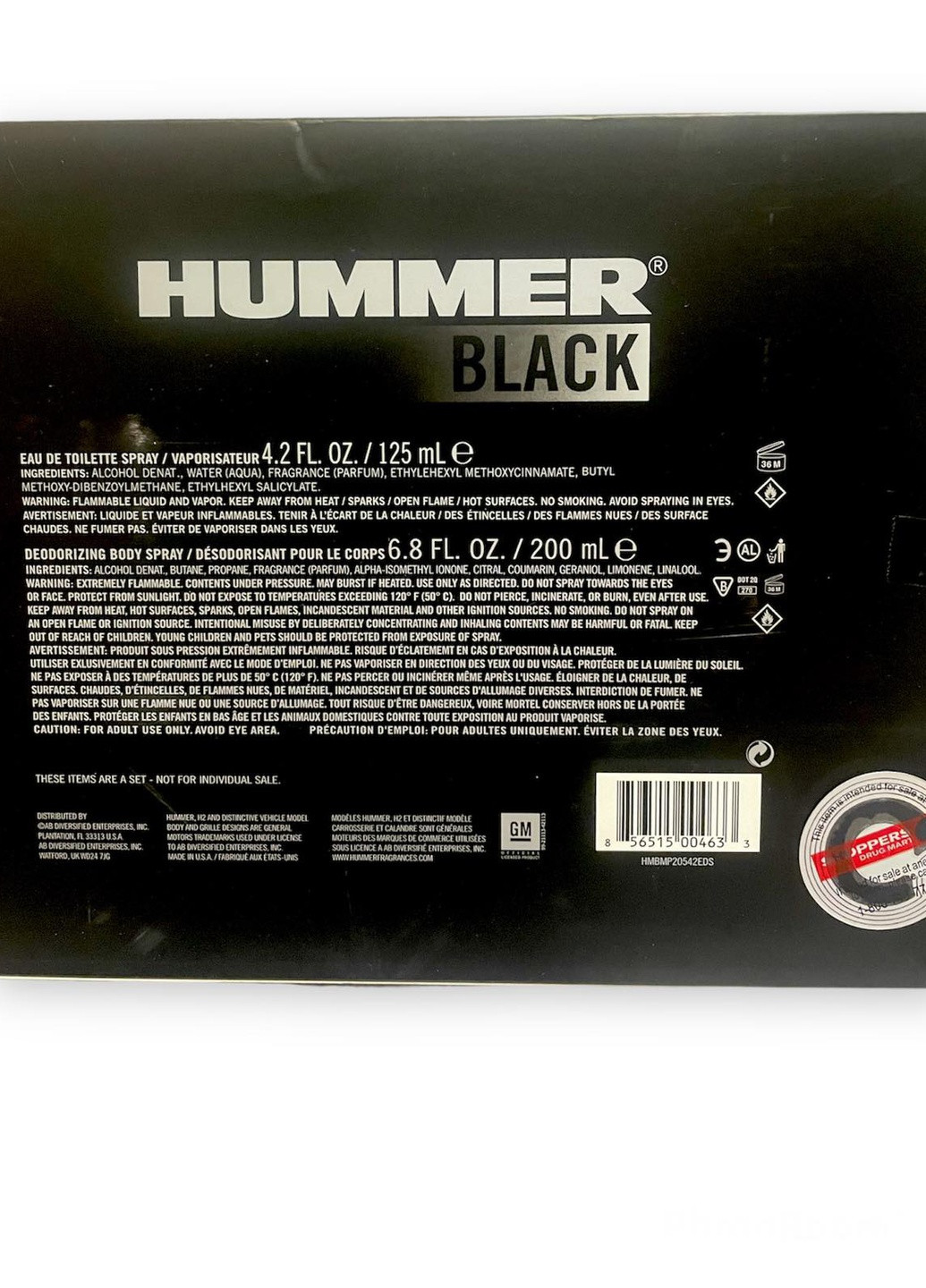 Туалетна вода+спрей для тіла Hummer black (257591720)