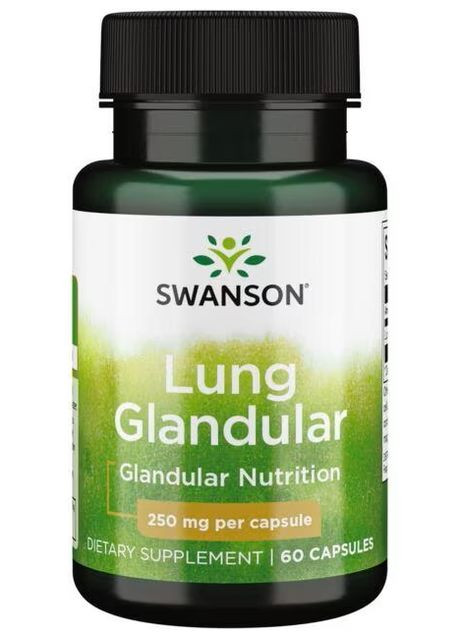 Підтримка легеневих залоз Lung Glandular, 250 mg, 60 Capsules Swanson (275657524)