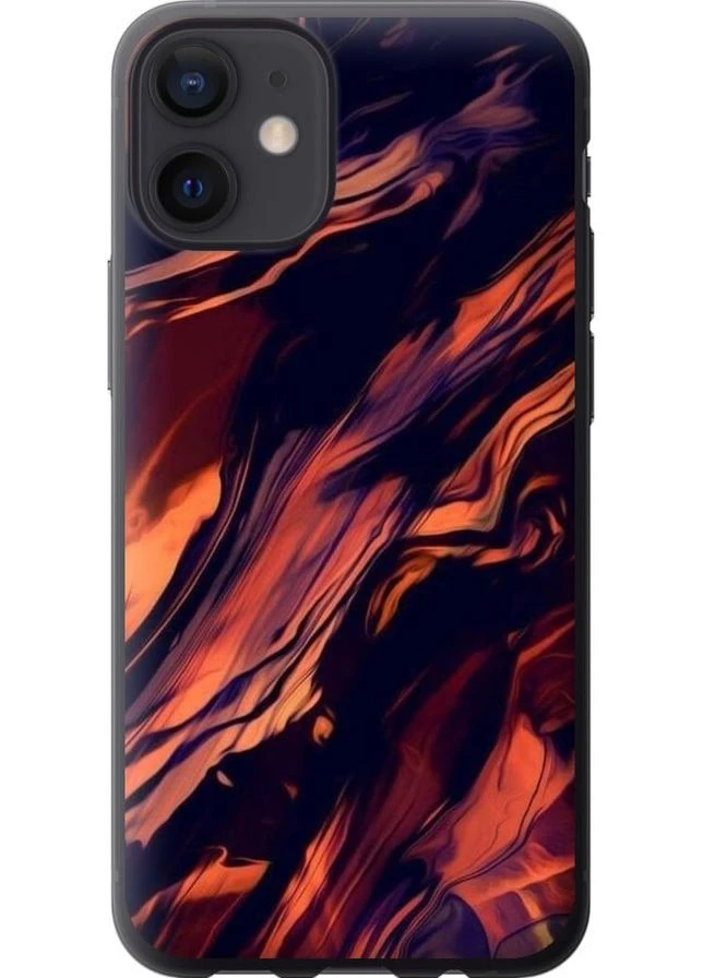 Силиконовый чехол 'Черно-оранжевая абстракция' для Endorphone Apple iPhone 12 Mini (276315839)