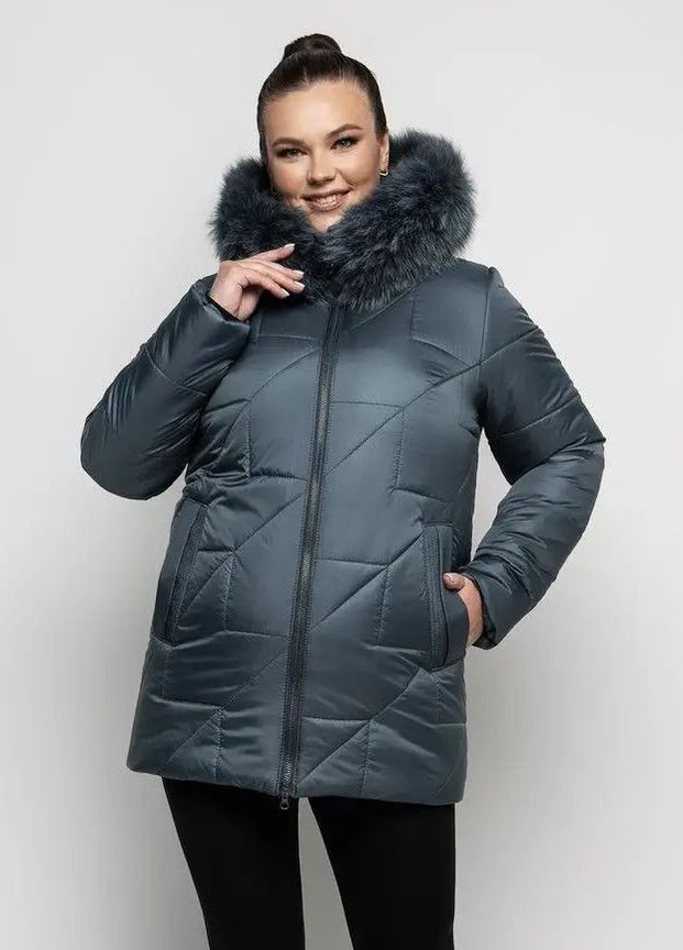 Оливкова зимня жіноча зимова куртка великого розміру SK