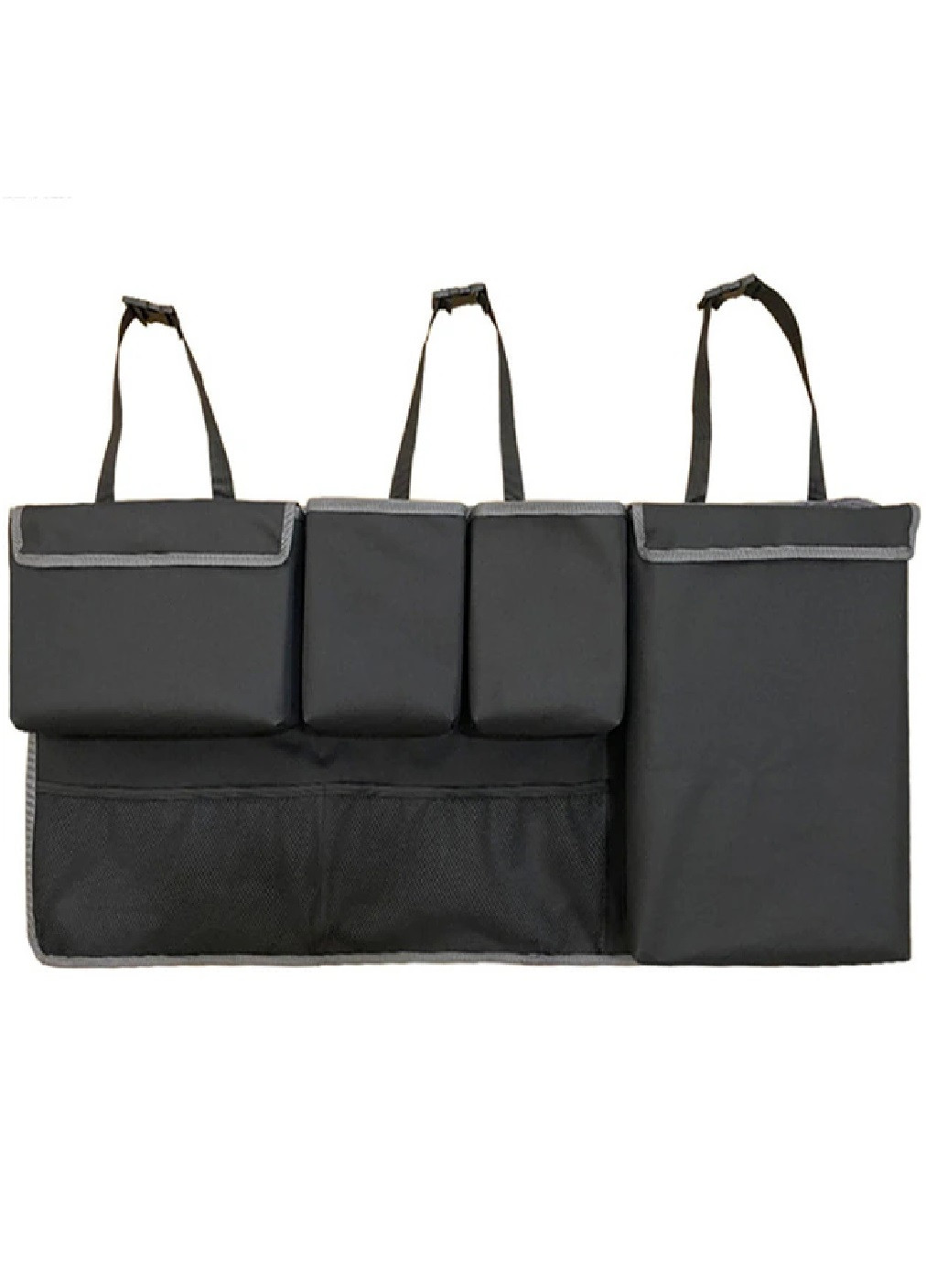 Автомобильный подвесной компактный органайзер на спинку сидения для багажника 100х45 см (474976-Prob) Черный с серым Unbranded (260537337)
