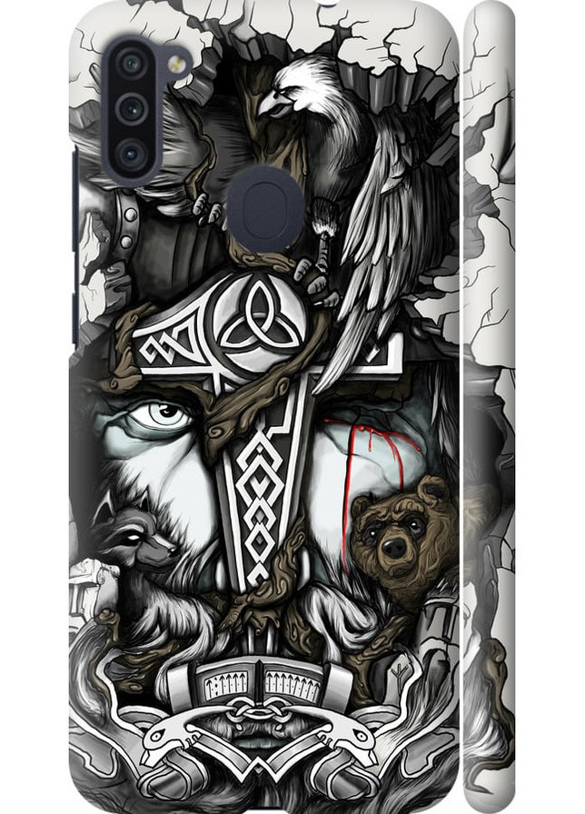 3D пластиковый матовый чехол 'Тату Викинг' для Endorphone Samsung Galaxy M11 M115F (257834142)