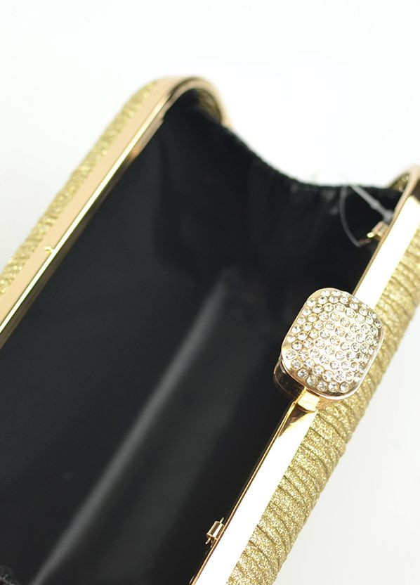 Золотистый маленький вечерний клатч бокс на цепочке, парадная выпускная мини сумочка на плечо No Brand (266701142)