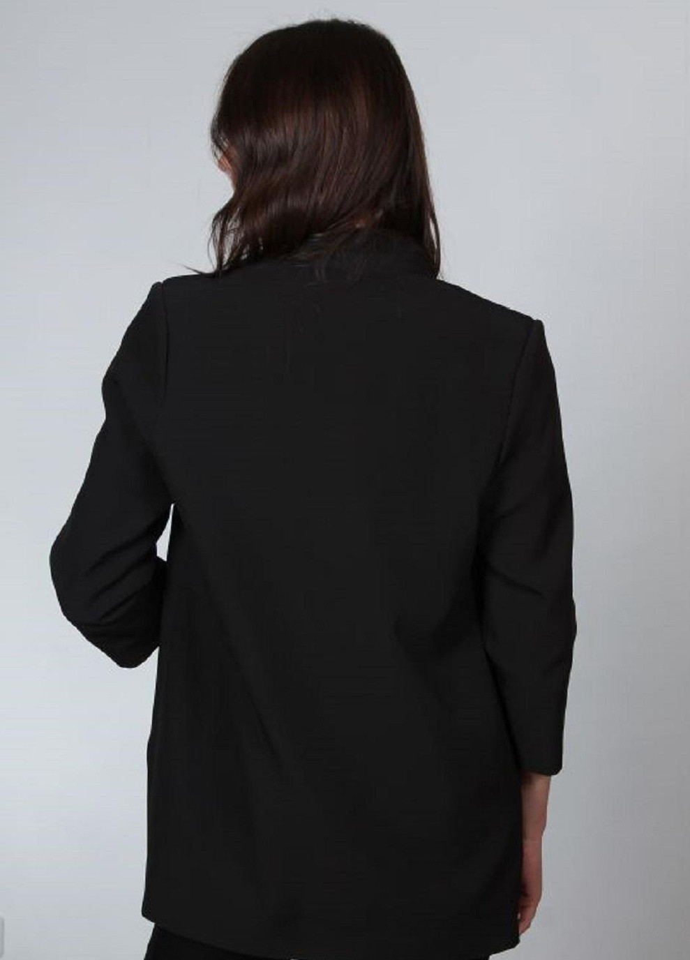Жакет подовжений жіночий 211 костюмний креп чорний Актуаль (257978257)