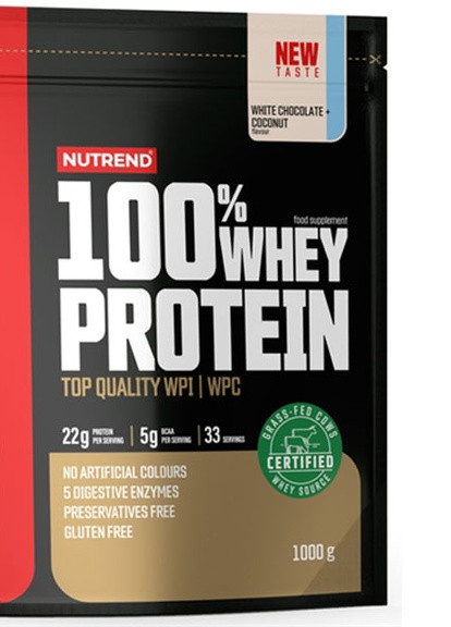 100% Whey Protein 1000 g /33 servings/ White Chocolate Coconut Nutrend (257410816)