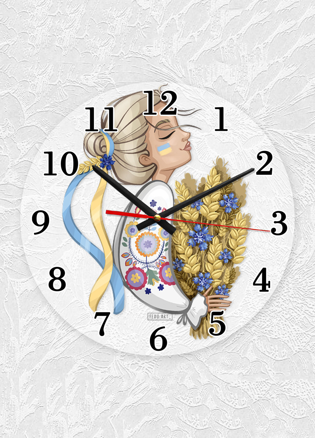 Годинник настінний :: Українка з колосками (принт 173 на прозорій основі) Creative (266700724)