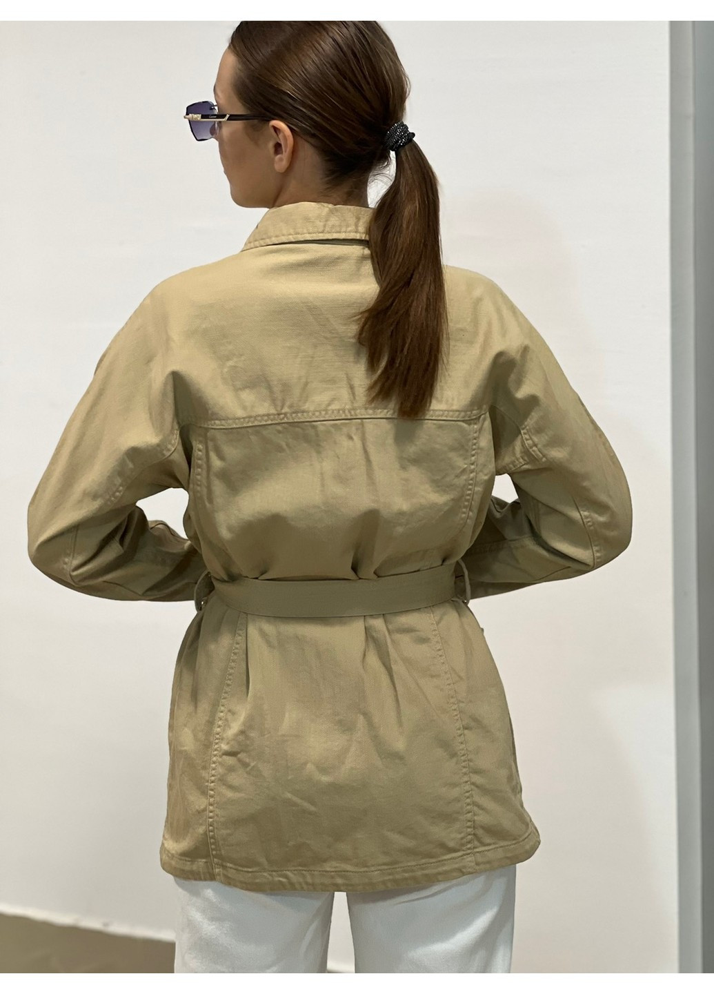 Оливковая (хаки) демисезонная женская универсальная куртка н&м (56100) s хаки H&M