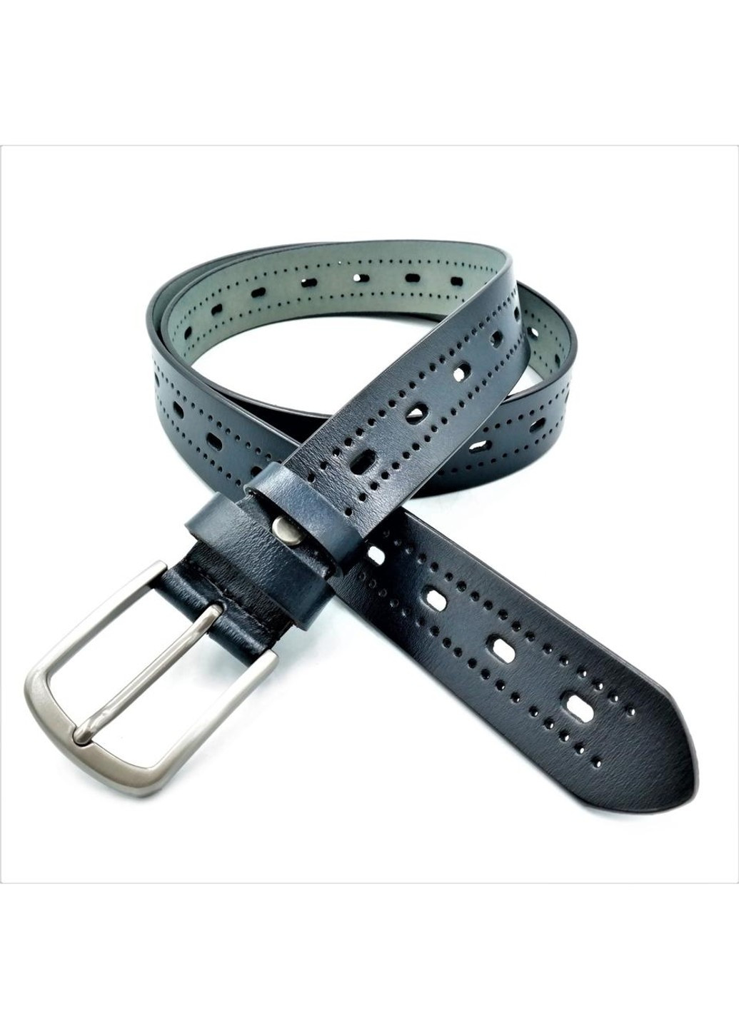 Женский кожаный ремень Weatro 3,3х110-115 см Темно-синий lmn-zh-33k-031 Le-Mon (272596637)