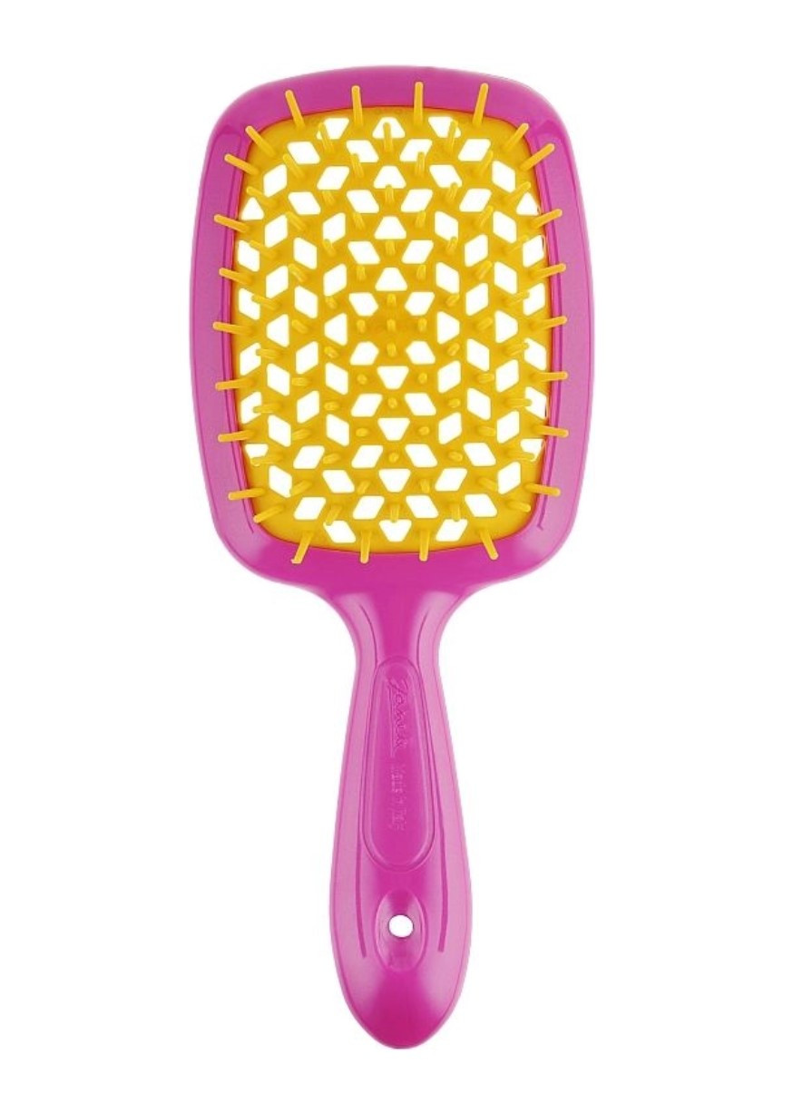 Расческа для волос розовая с желтыми 1830 Superbrush The Original Janeke (268212123)