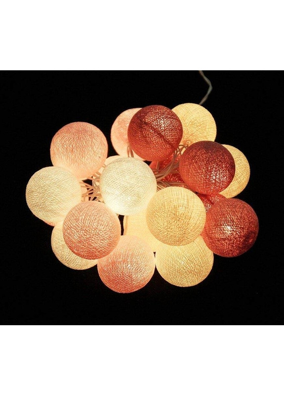 Тайська гірлянда на 10 кульок від батарейок CBL Зефір, 2.6м Cotton Ball Lights (269266719)