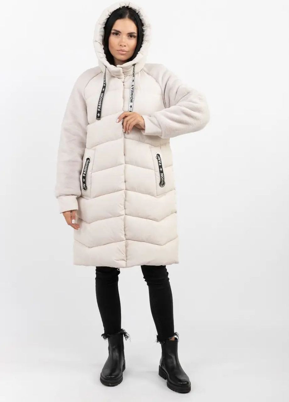 Бежевая зимняя куртка зимняя женская SK