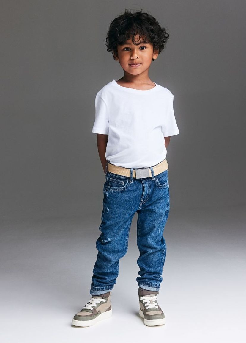 Синие демисезонные штаны джинсы для мальчика 9054 128 см синий 68186 H&M
