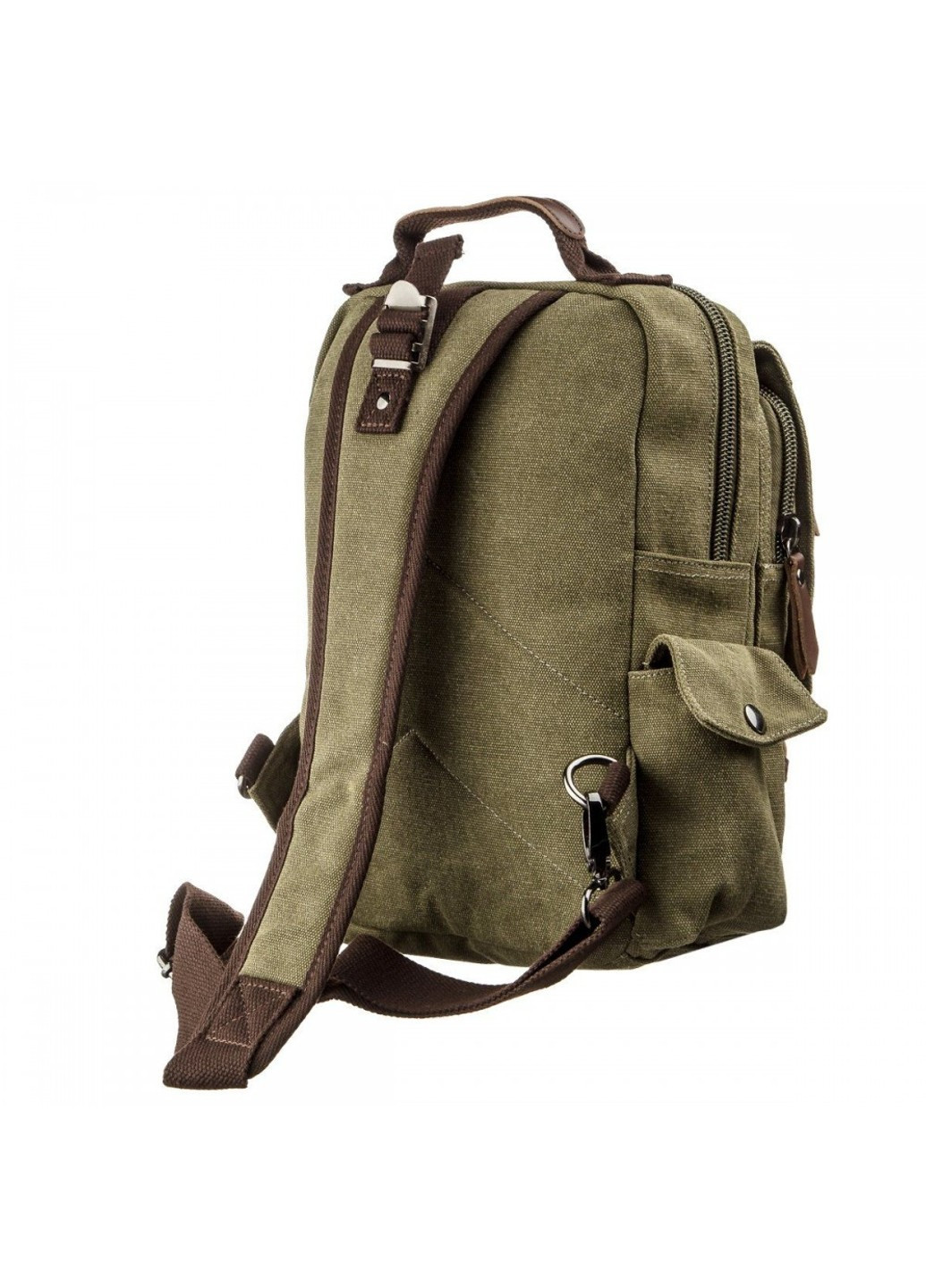 Мужская текстильная оливковая сумка-рюкзак 20141 Vintage (269994015)