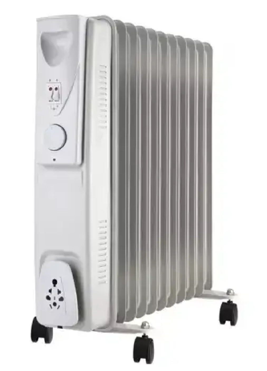 Масляний обігрівач радіатор підлоговий з термостатом регулюванням нагріву 11 ребер 2500 Вт 48,5x23,6x55 см (475826-Prob) Білий Unbranded (271958408)