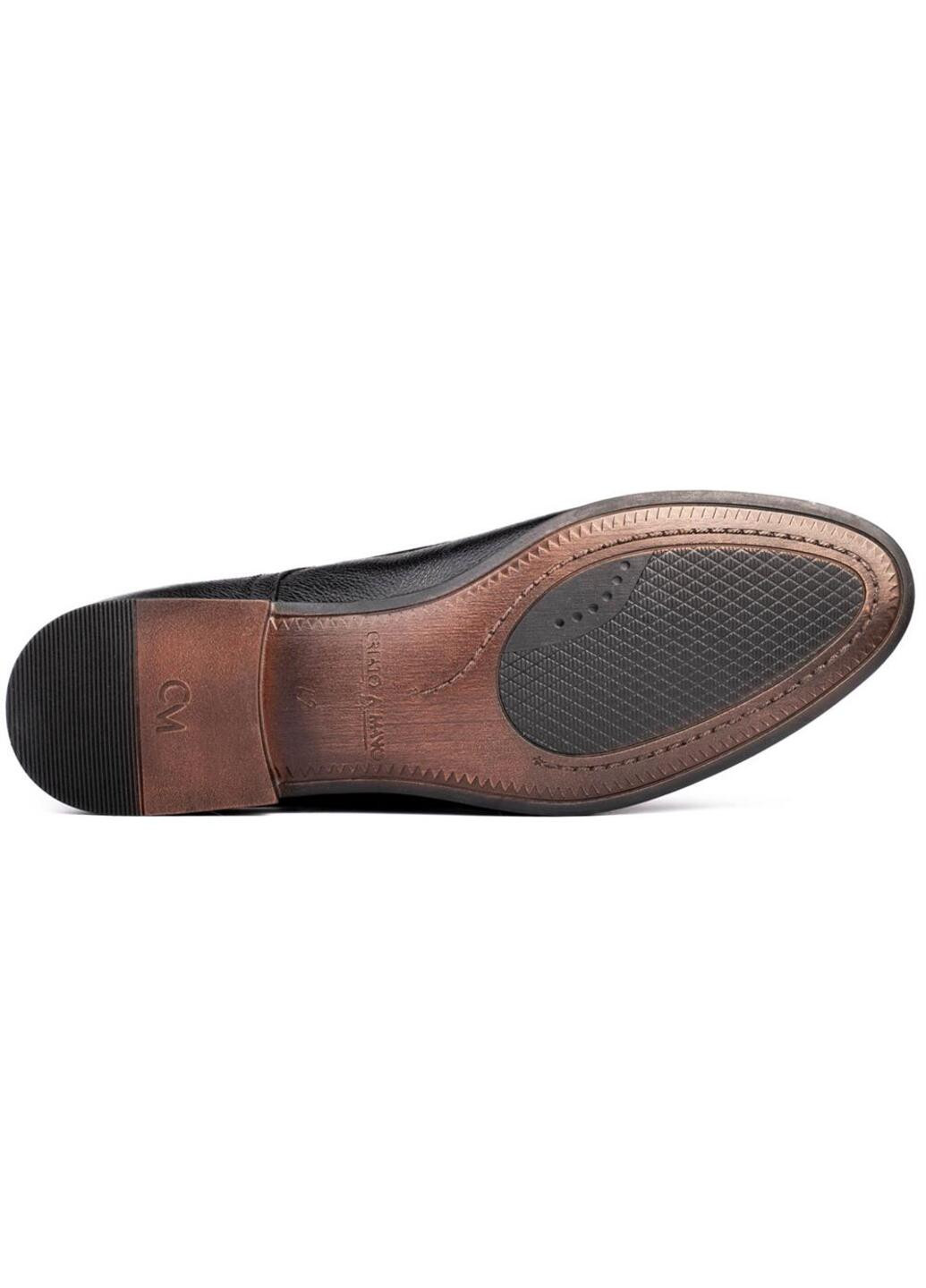 Черные классические туфли мужские бренда 9401220_(16) Mida на шнурках