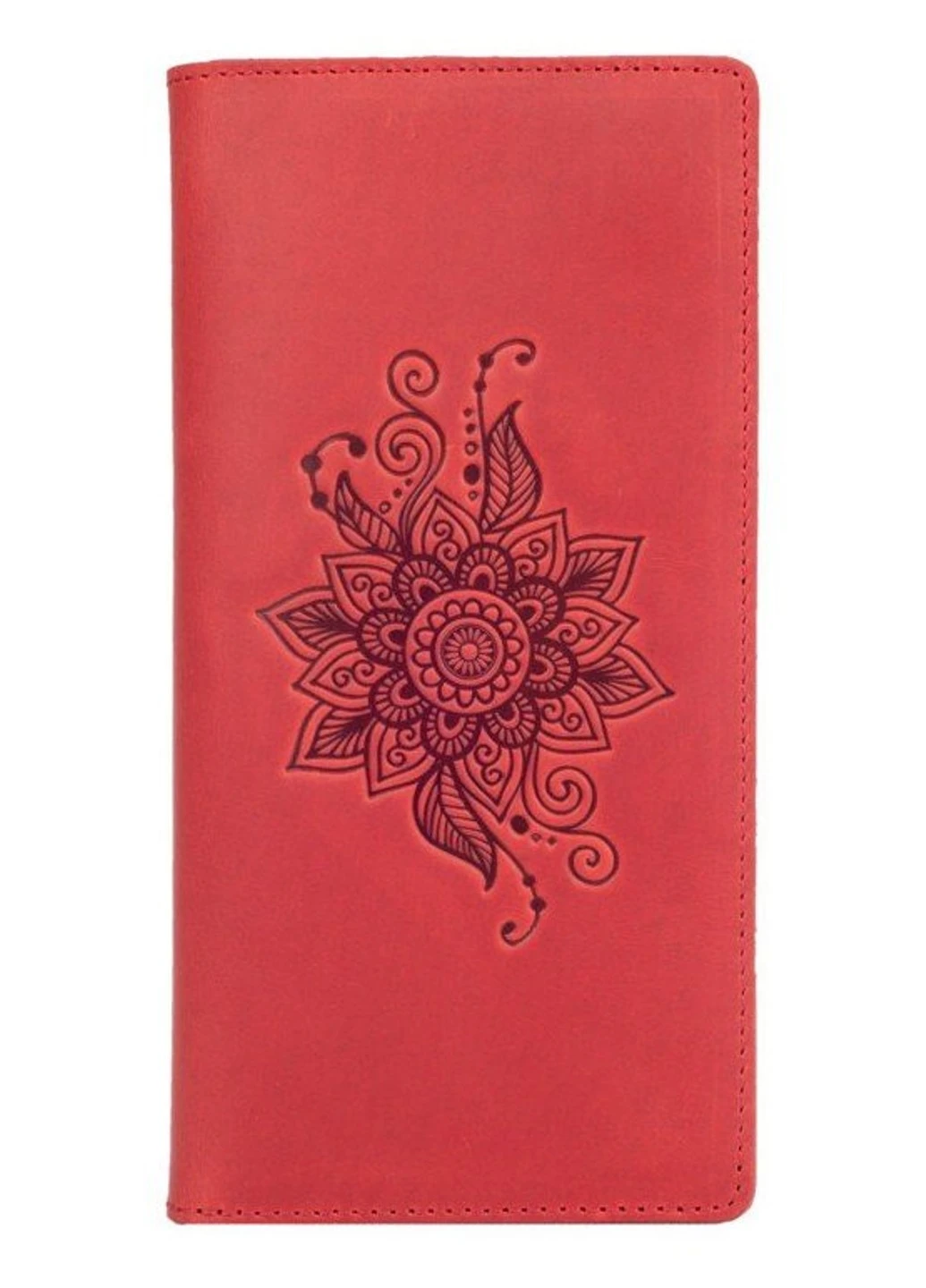 Шкіряний гаманець WP-02 Shabby Red Berry Mehendi Classic Червоний Hi Art (268371544)