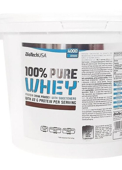 100% Pure Whey 4000 g /142 servings/ Hazelnut Biotechusa (256724168)