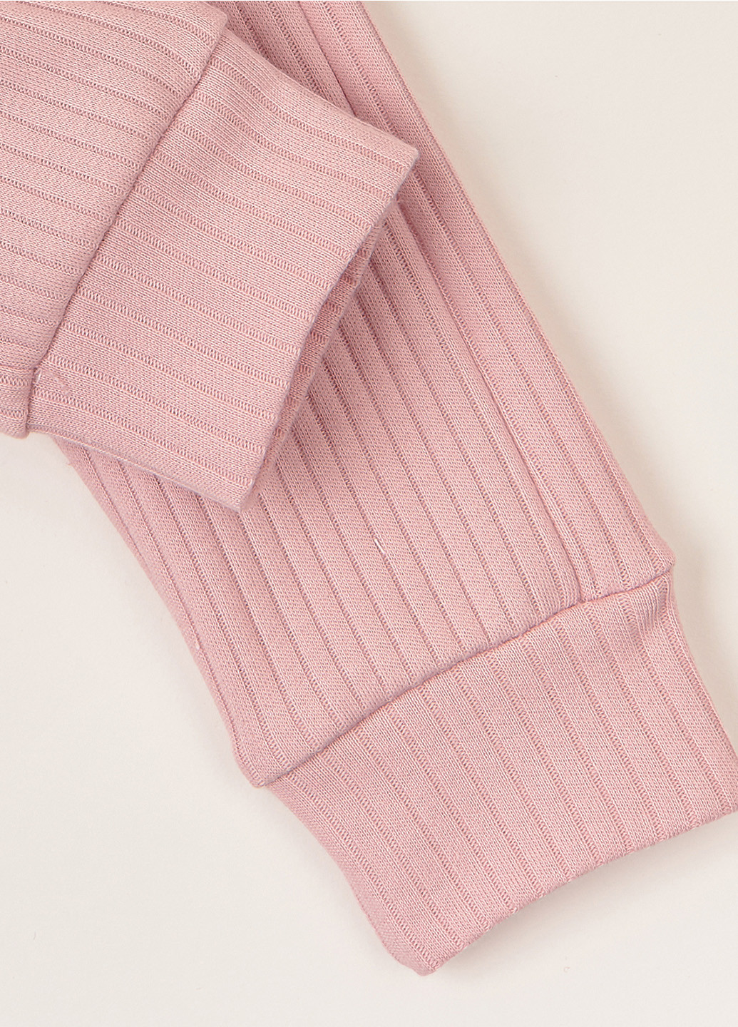 Розовый демисезонный комплект полоска розовая пудра (боди с длинным рукавом и штаны) KRAKO