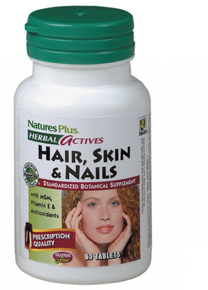 Nature's Plus Herbal Actives, Hair, Skin & Nails 60 Tabs Natures Plus (256722039)