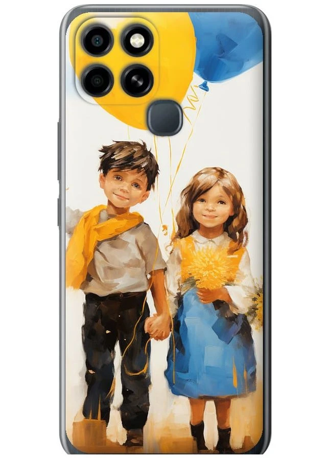 Силіконовий чохол 'Діти з кульками' для Endorphone Infinix Smart 6 (267240285)