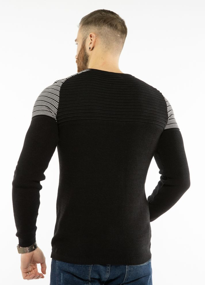 Черный зимний стильный мужской свитер (черный) Time of Style