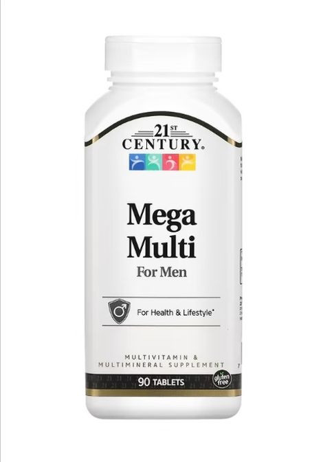 , Mega Multi, для мужчин, мультивитамины и мультиминералы, 90 таблеток 21st Century (267646503)