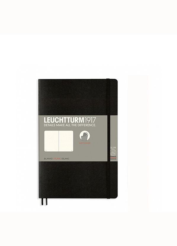 Блокнот Paperback (B6), М'яка обкладинка, Чорний, Чисті аркуші Leuchtturm1917 (269901134)