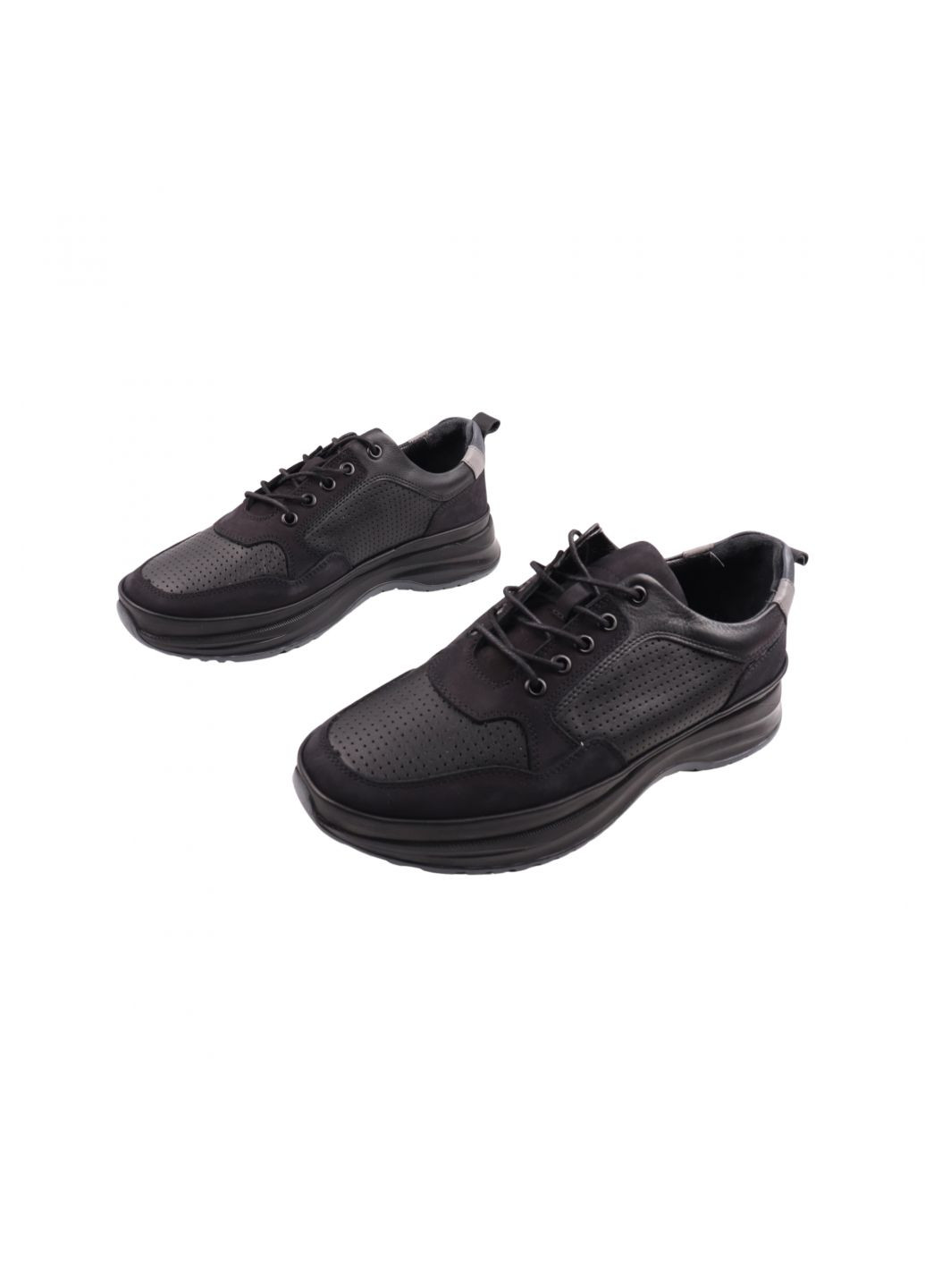 Черные кроссовки мужские черные натуральная кожа Ridge 469-23DTS
