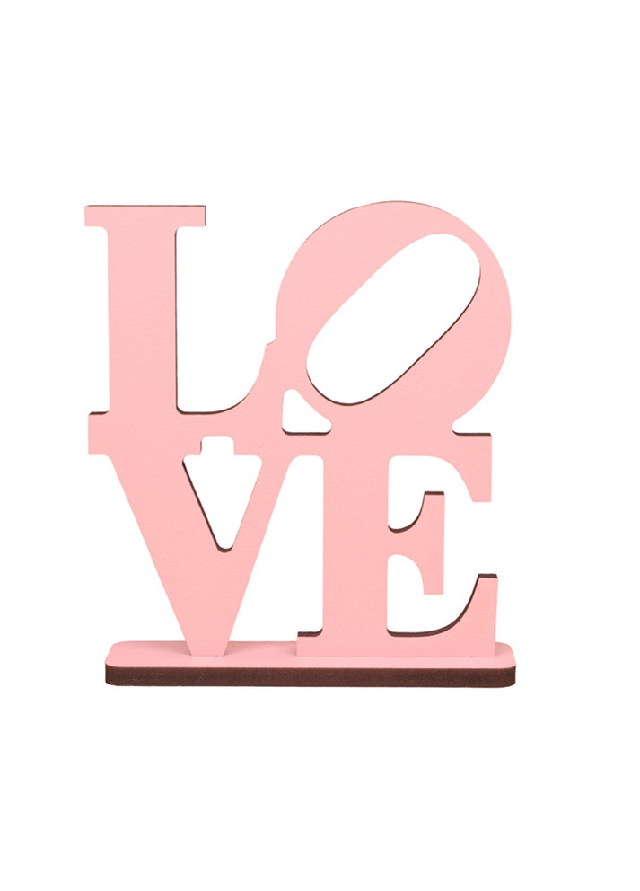 Дерев'яна статуетка Love колір рожевий ЦБ-00220313 No Brand (259960848)