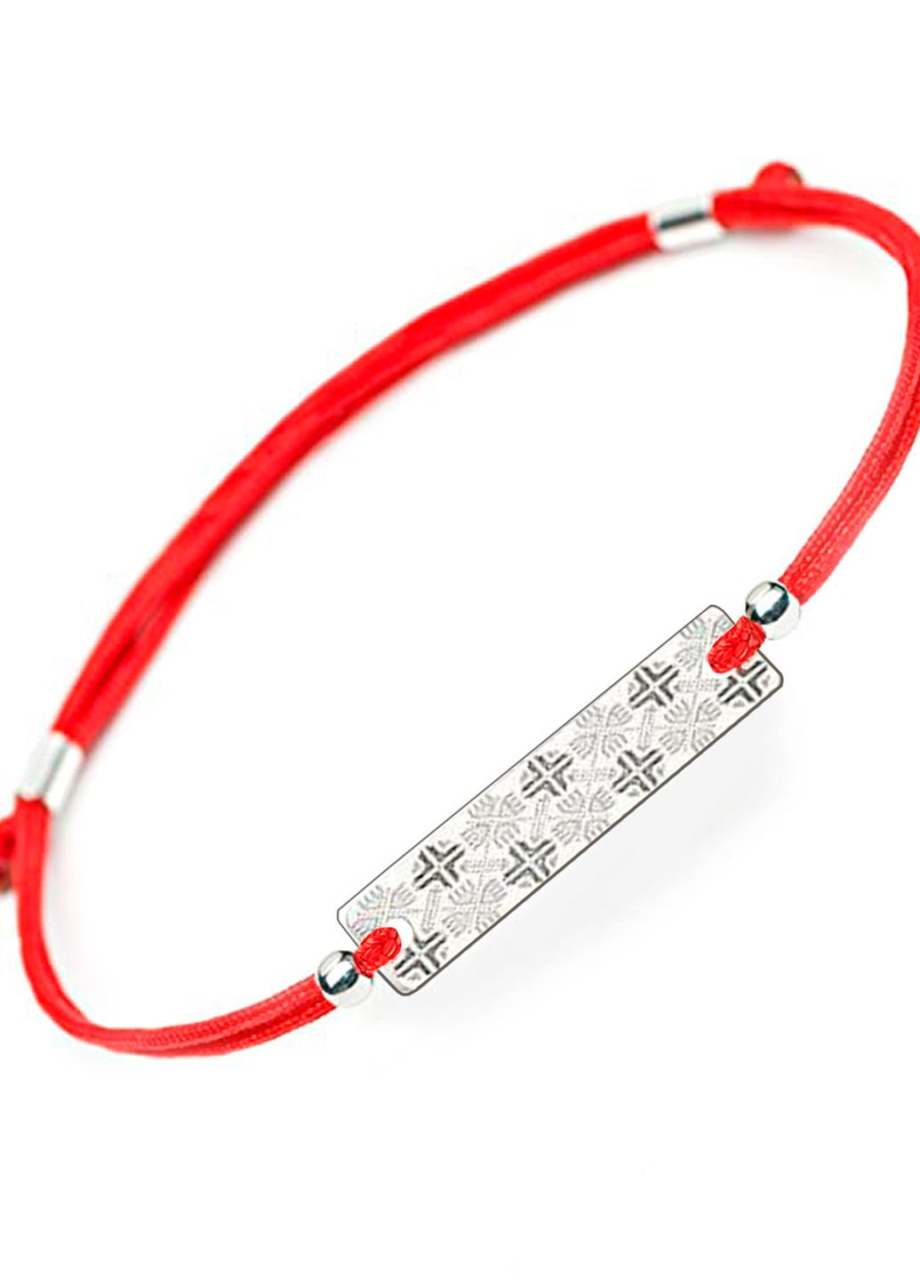 Срібний браслет Вишиванка червона нитка «Житомир» регулюється родоване срібло Family Tree Jewelry Line (266422831)