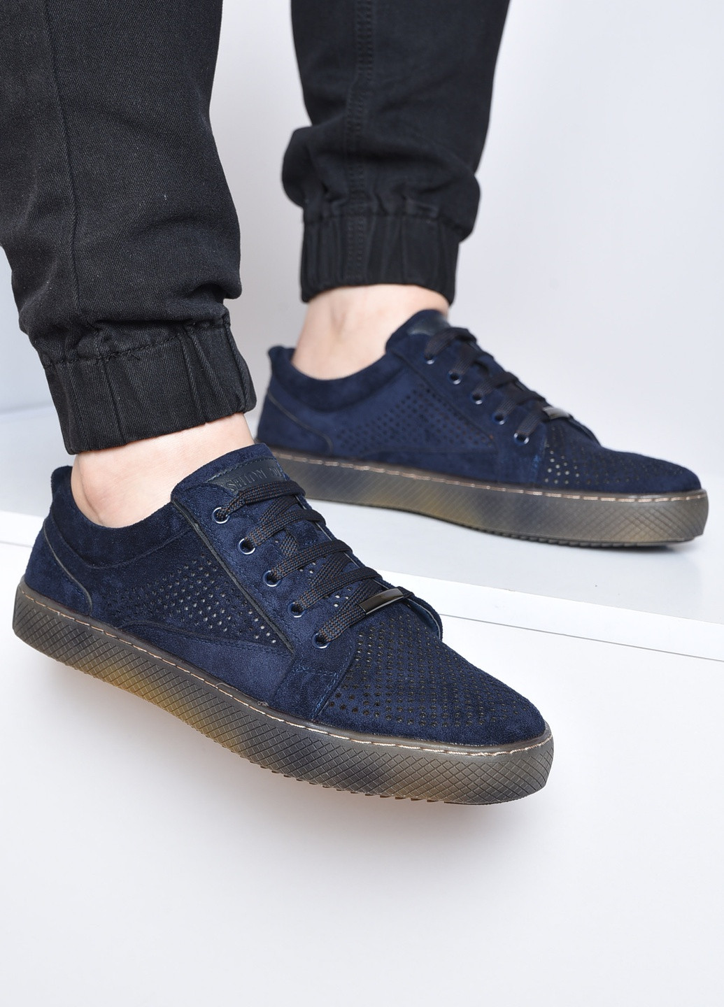 Темно-синій Осінні кросівки чоловічі темно-синього кольору Let's Shop